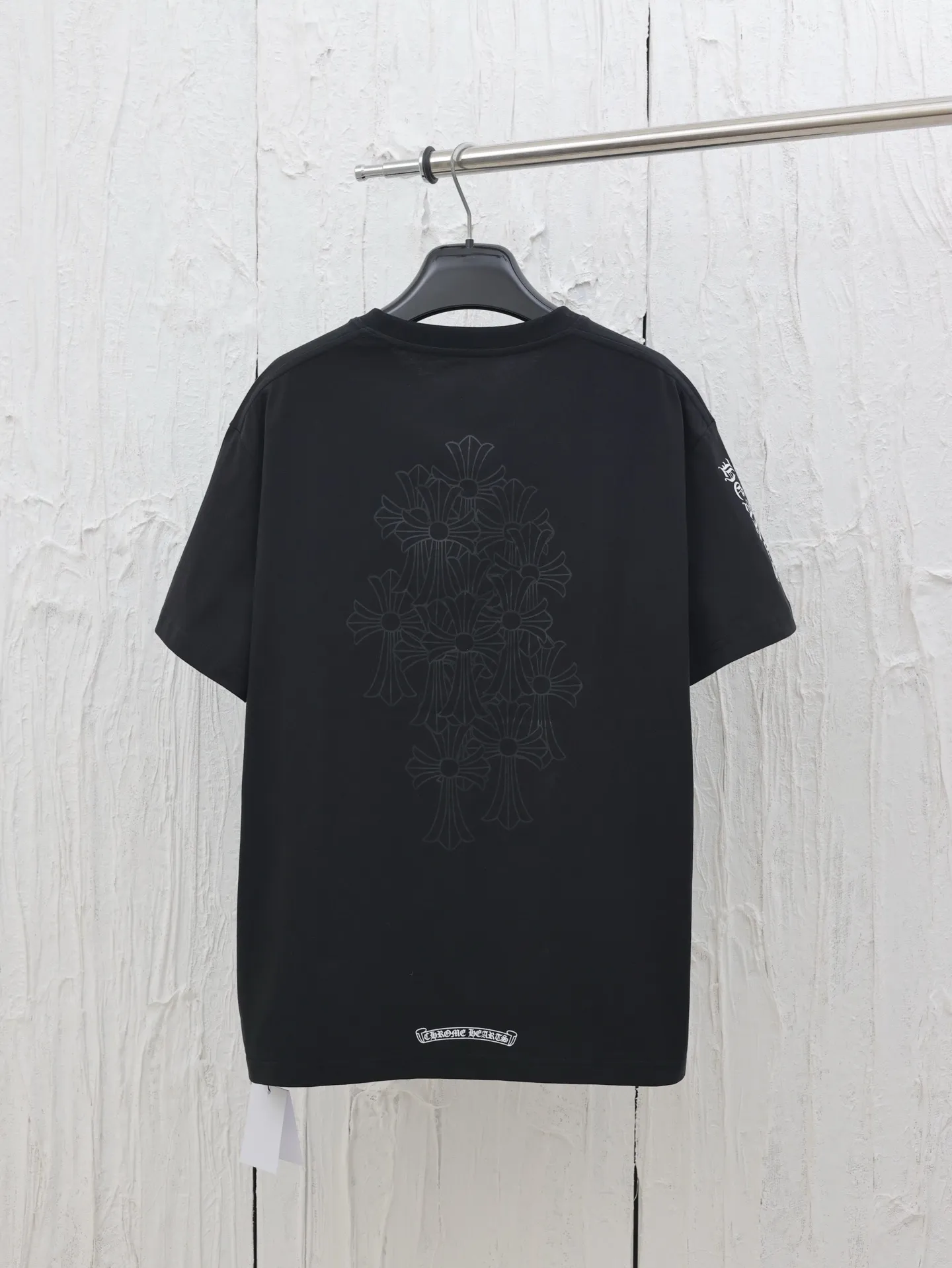 🅿️280 Chrome Hearts*/Chrome Hearts 25 new shadow cross short-sleeved T-shirt. The fabric is made of 26-woven 200g cotton, and the printing is hand-printed with glue. Size: S/M/L